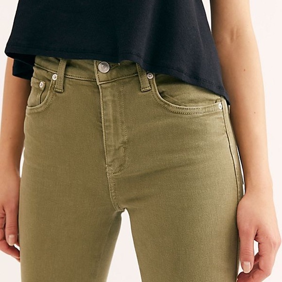 FREE PEOPLE Raw High-Rise Jegging NWT 27 & 29 Army - Picture 3 of 3